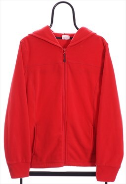 Vintage Danskin Red Zip Up Hooded Fleece Womens