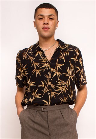 VINTAGE BAMBOO PLANT PRINTED SHIRT