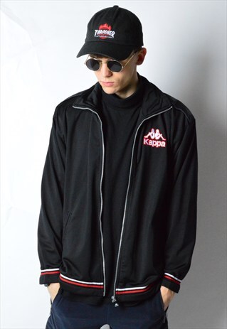 VINTAGE 90S BLACK KAPPA TRACK JACKET