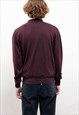 VINTAGE 80S BURGUNDY SEA ARMY POLO KNITTED JUMPER MEN S