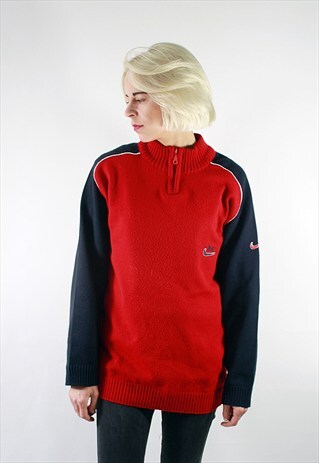 VINTAGE 90'S NIKE RED UNISEX JUMPER WITH LOGO ON THE BACK