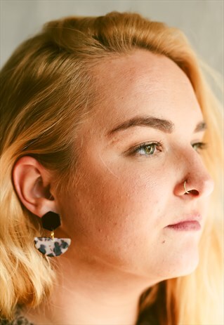 HALF MOON EARRINGS TORTOISESHELL EARRINGS