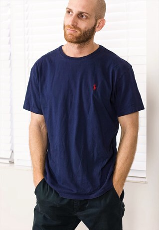 VINTAGE POLO RALPH LAUREN T-SHIRT LOGO 90S S 5.9