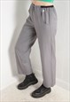 VINTAGE NIKE Y2K ELASTICATED SHELL BOTTOMS GREY