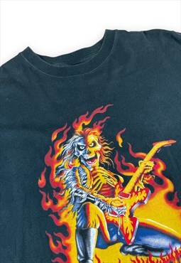 Jerzees Vintage Y2K Black heavy metal T-shirt Screen printed