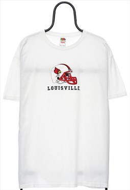 Vintage Louisville Cardinals NCAA White Sport TShirt Womens