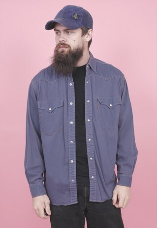 VINTAGE LEVI'S PURPLE DENIM SHIRT /R8086