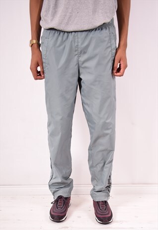 NIKE MENS VINTAGE TRACKSUIT TROUSERS MEDIUM BLUE 90S