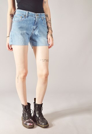 VINTAGE LEVI'S 515 DENIM SHORTS MID BLUE