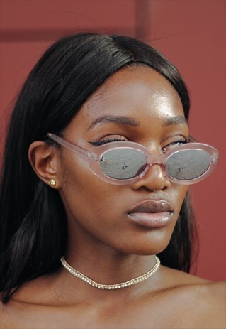 LIGHT SALMON VINTAGE RETRO DEADSTOCK 1970'S STYLE SUNGLASSES