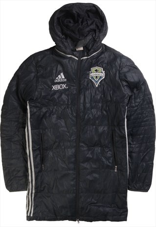 VINTAGE 90'S ADIDAS PUFFER JACKET SEATTLE SOUNDERS FC NAVY