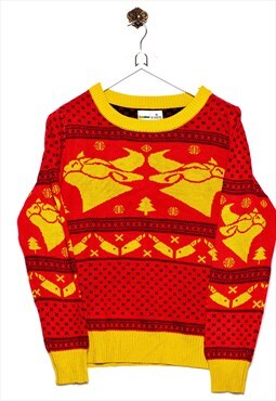 Vintage  tipsy elves  Sweater Abstract Pattern Red