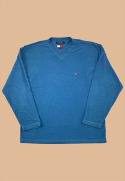 Vintage Fleece Tommy Hilfiger Fleece Sweatshirt Blue XL