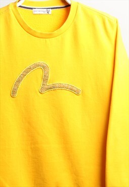 Vintage Crewneck Seagull Logo Sweatshirt Yellow