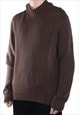 RALPH LAUREN - BROWN BUTTON UP JUMPER - XXLARGE