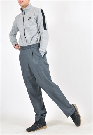 VINTAGE SUIT TROUSERS IN GREY