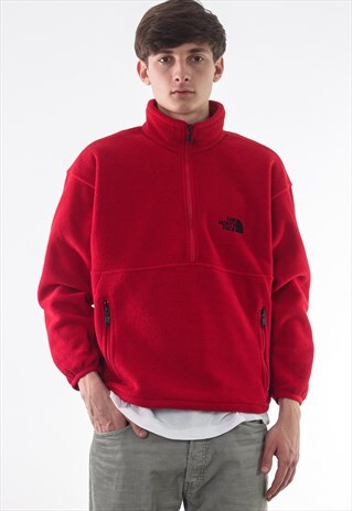 VINTAGE THE NORTH FACE PULLOVER JACKET 90S RED