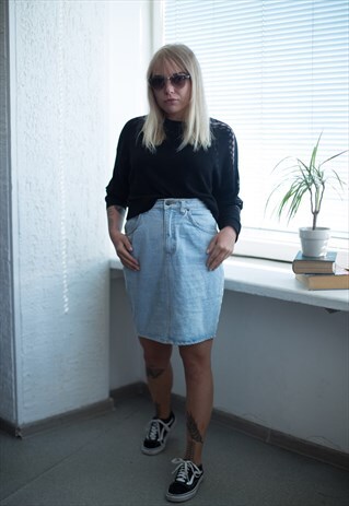 VINTAGE 90'S MINI BLUE DENIM SKIRT