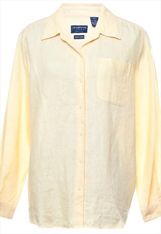 BEYOND RETRO VINTAGE PETITES CREAM SHIRT - L