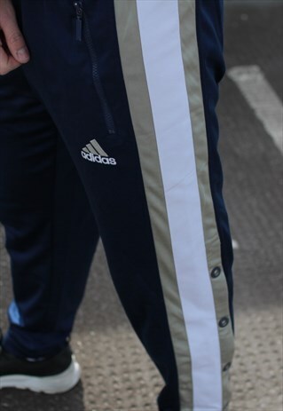 VINTAGE NAVY ADIDAS POPPER JOGGERS