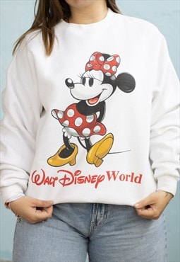 Vintage Disney Sweatshirt 90s in White L
