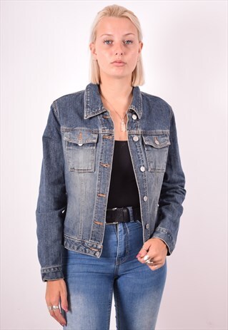 GUESS WOMENS VINTAGE DENIM JACKET MEDIUM BLUE 90S
