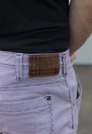 VINTAGE PURPLE CHECKERED BURBERRY TROUSERS