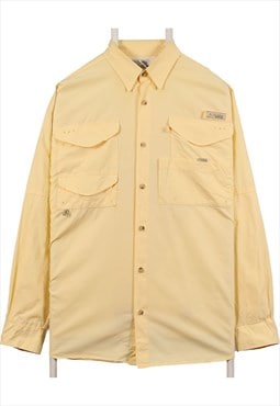 Vintage 90's Columbia Shirt Long Sleeve Button Up Beige
