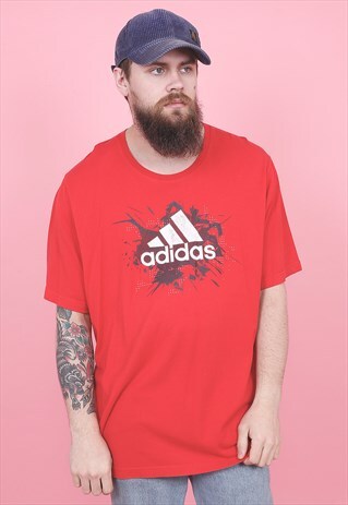VINTAGE RED ADIDAS T-SHIRT /R6053