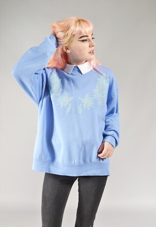 VINTAGE LILAC FLORAL SWEATER