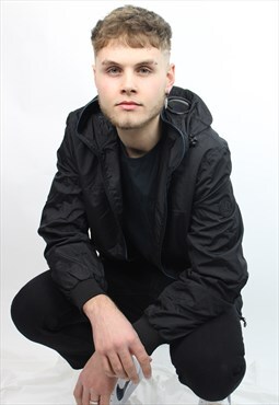 Mens Goggle Hooded Location 'Killjoy' Bomber Jacket Blue Zip