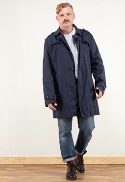 Vintage 90's Blue Mac Coat 