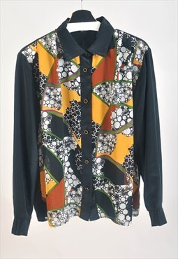 Vintage 80s blouse in abstract print