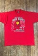 Vintage 92 Screen Stars Red Print Single Stitch T - Shirt  