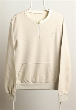 Vintage 1/4 zip Sweatshirt Light Grey