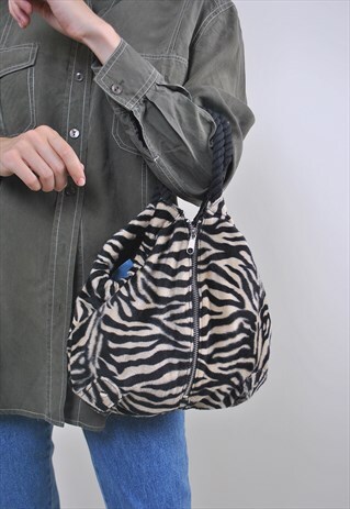 ZEBRA PRINT VINTAGE PARTY HANDBAG