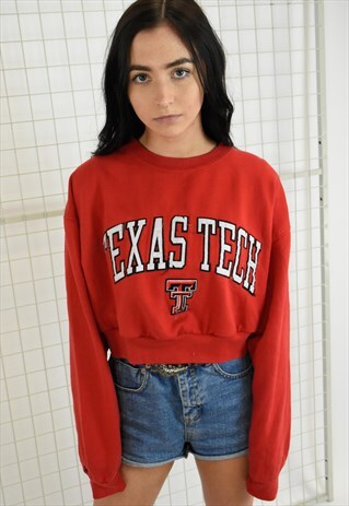 VINTAGE TEXAS TECH RE-WORKED CROPPED SWEATER