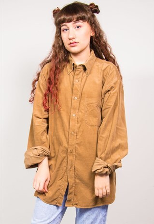 VINTAGE 90'S BROWN CORD SHIRT
