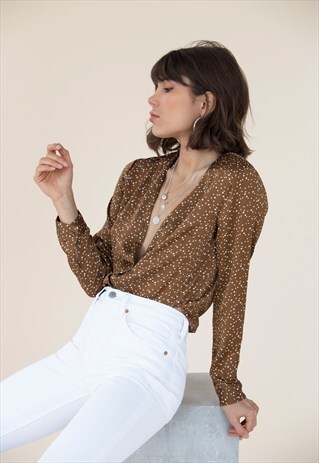 LOLANI BLOUSE - COFFEE SPOT PRINT