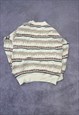 VINTAGE KNITTED JUMPER ABSTRACT CUTE PATTERNED KNIT SWEATER