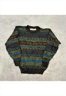 Vintage abstract knitted jumper Men's M