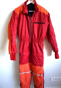 Vintage Onepiece Skiing Ski Suit Overall Jumpsuit Jacket