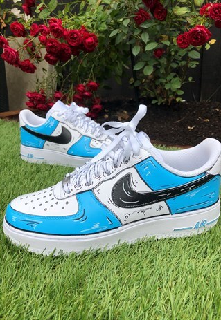 CUSTOM NIKE AIR FORCE 1 BLUE COMIC AF1