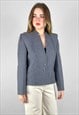 80's Grey Wool Vintage Ladies Jacket Blazer