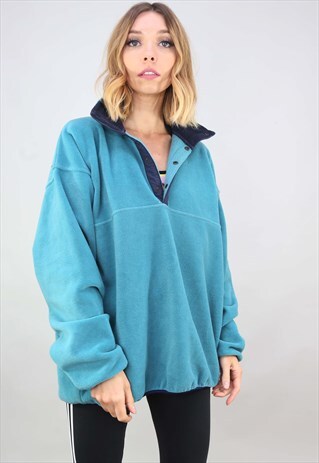VINTAGE 90S OVERSIZED 1/4 BUTTON FLEECE