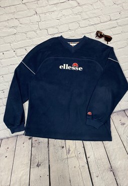 Vintage Fleece Ellesse Spellout Sweatshirt Size XL