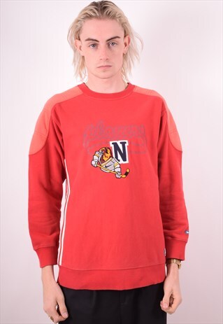 NIKE MENS VINTAGE SWEATSHIRT JUMPER MEDIUM RED 90S