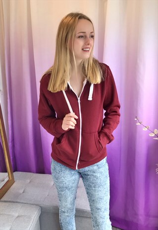 RED ZIP UP SWEATSHIRT / HOODIE