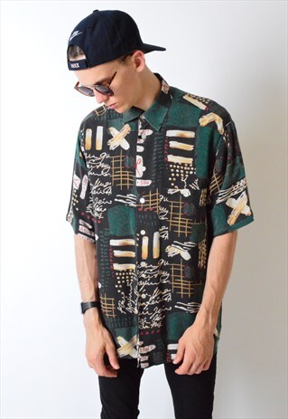VINTAGE 90S ABSTRACT SHORT SLEEVE SHIRT