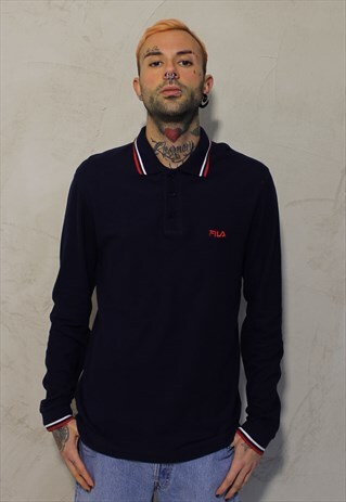 BLUE VINTAGE FILA POLO